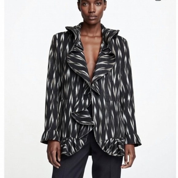 PETER NYGARD Unique Ruffled Open Front Jacket - Picture 1 of 16